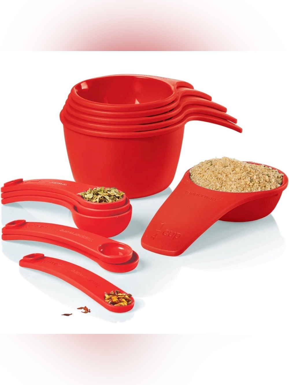 NEW | Tupperware | Measuring Mates Set — Vibrant Chili Red